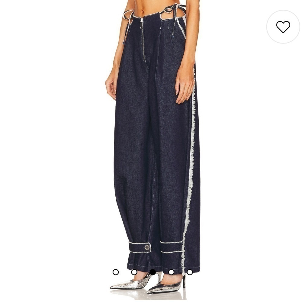 NWT Ceren Ocak Low waist pleated pant in navy blue - Picture 3 of 14